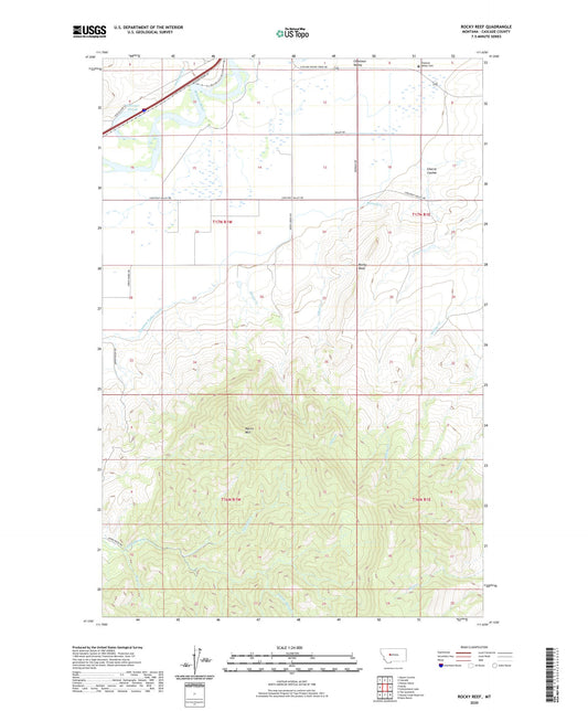 Rocky Reef Montana US Topo Map Image