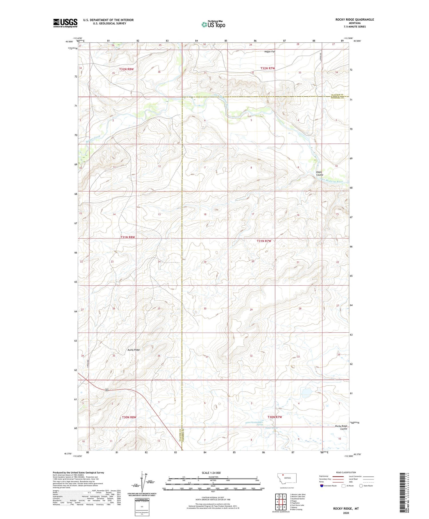 Rocky Ridge Montana US Topo Map Image