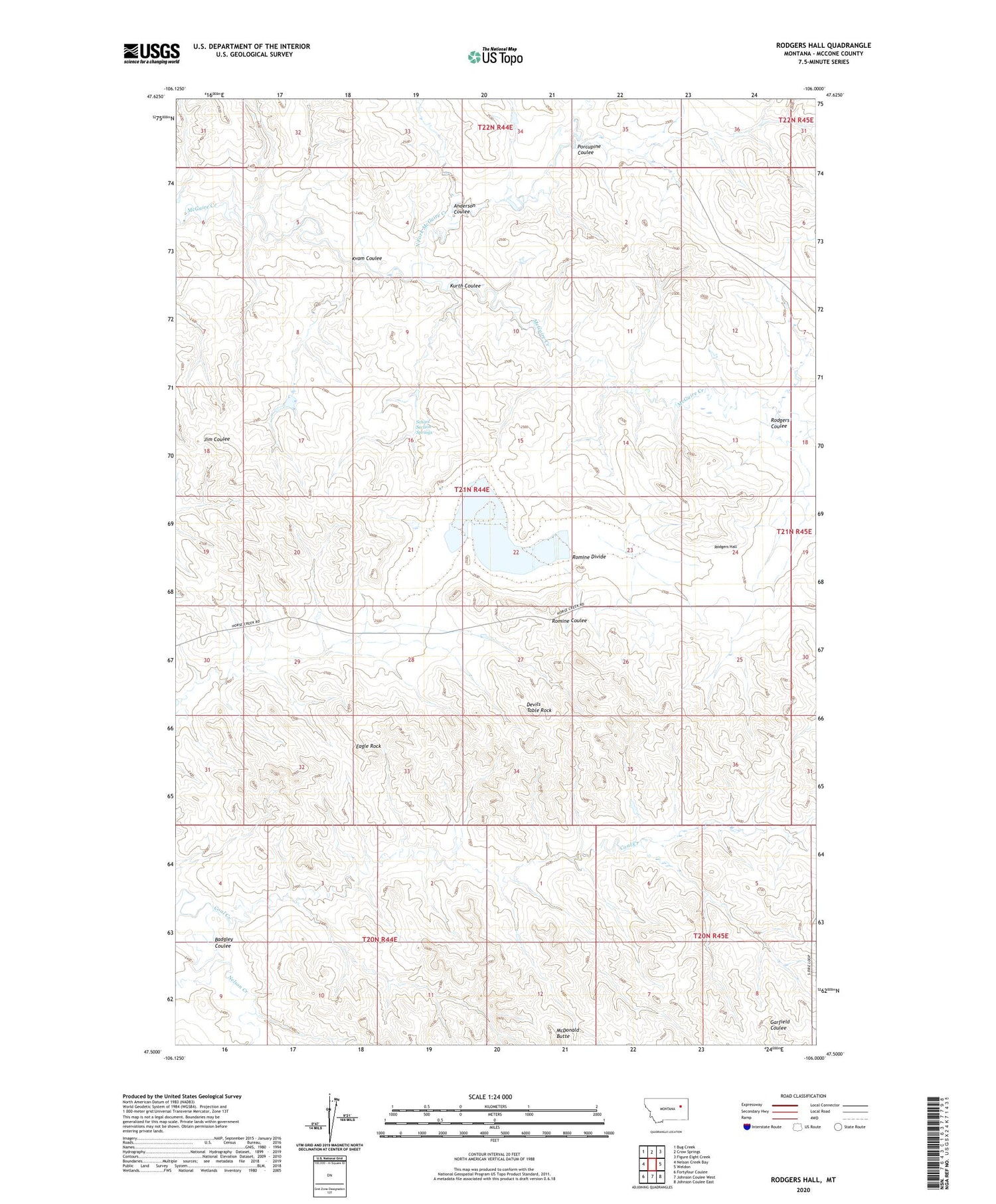 Rodgers Hall Montana US Topo Map Image