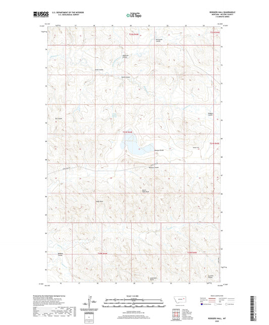 Rodgers Hall Montana US Topo Map Image