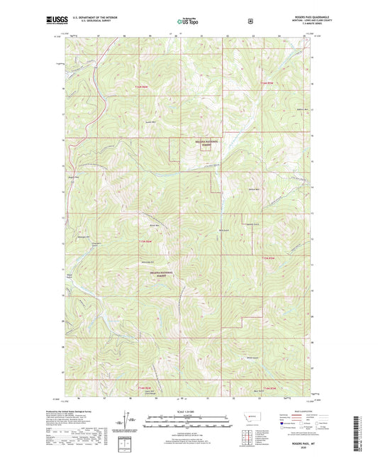 Rogers Pass Montana US Topo Map Image