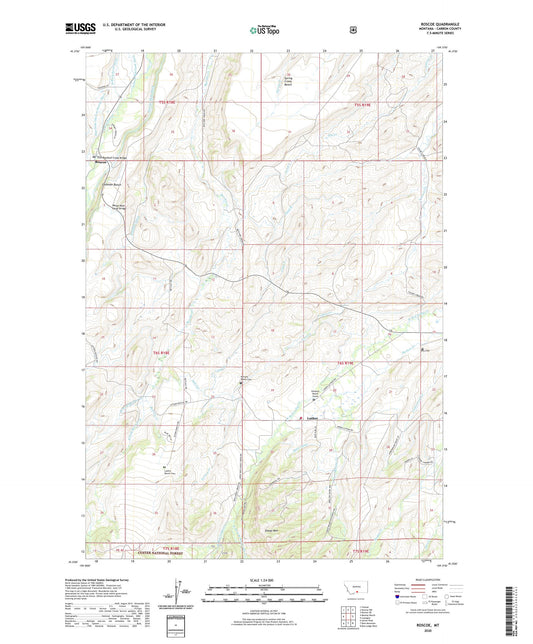 Roscoe Montana US Topo Map Image