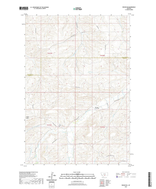 Roscoe NE Montana US Topo Map Image