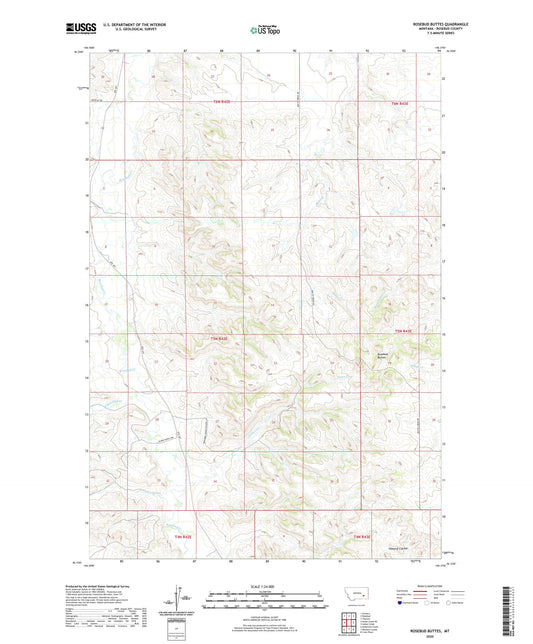 Rosebud Buttes Montana US Topo Map Image