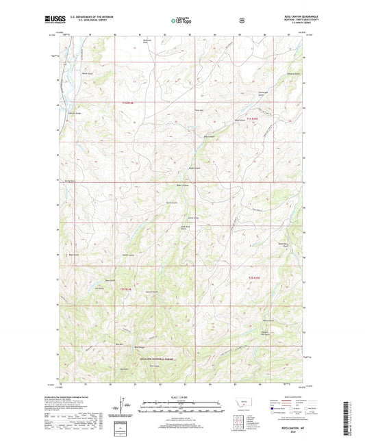 Ross Canyon Montana US Topo Map Image