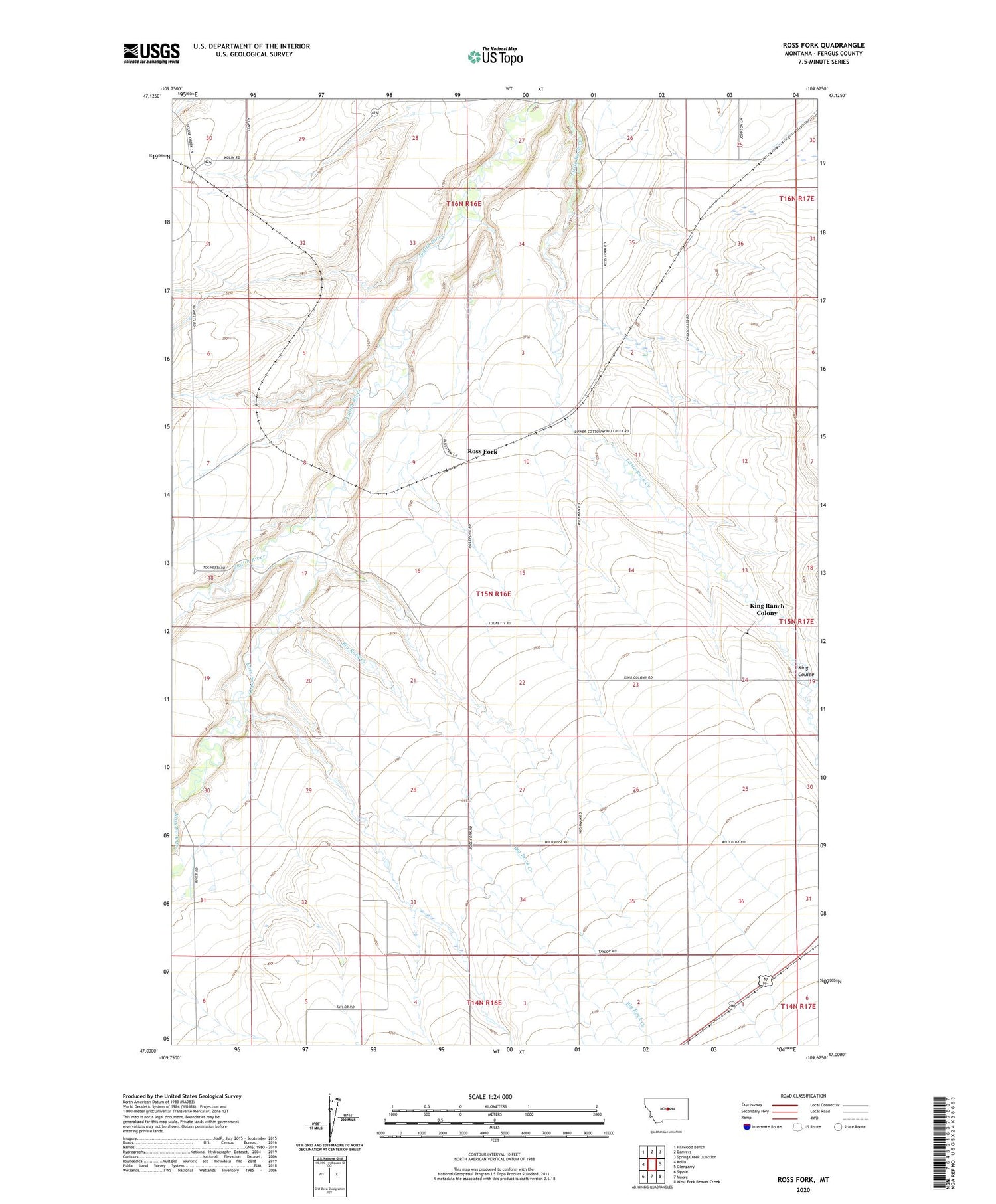 Ross Fork Montana US Topo Map Image