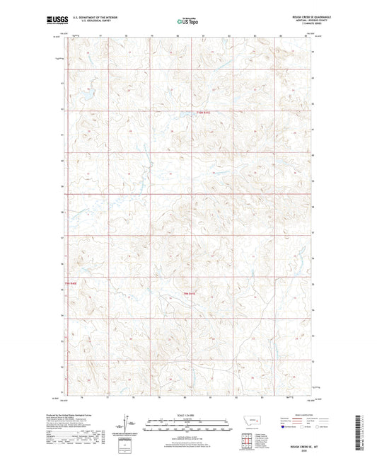 Rough Creek SE Montana US Topo Map Image