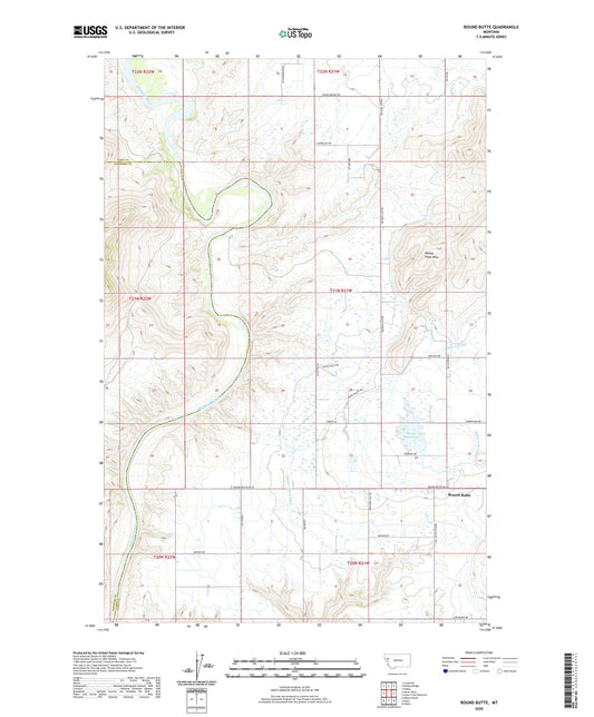 Round Butte Montana US Topo Map Image