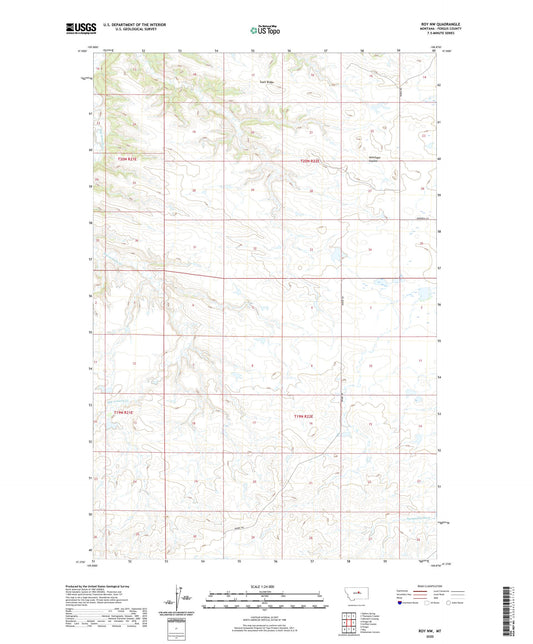 Roy NW Montana US Topo Map Image