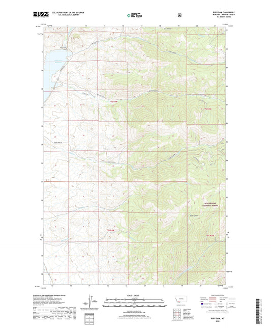 Ruby Dam Montana US Topo Map Image