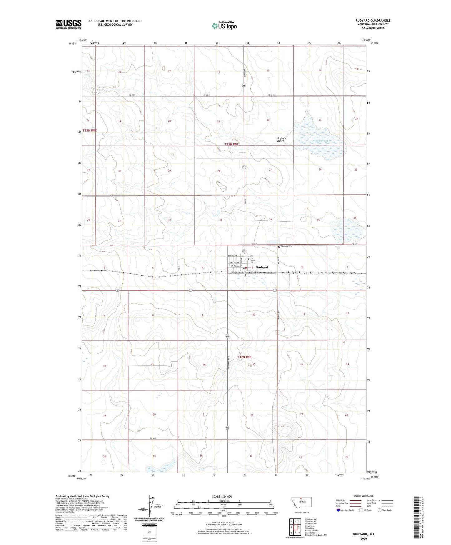 Rudyard Montana US Topo Map Image