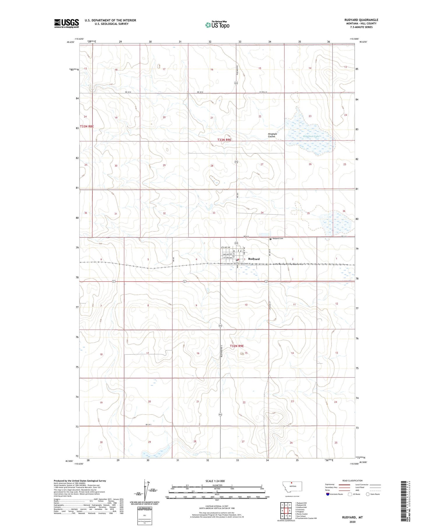 Rudyard Montana US Topo Map Image