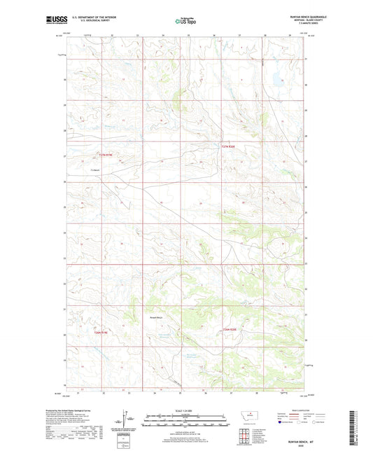 Runyan Bench Montana US Topo Map Image
