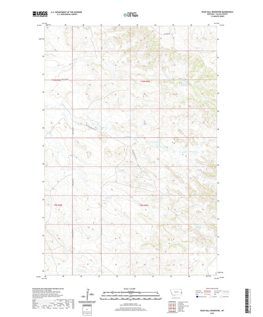 Rush Hall Reservoir Montana US Topo Map Image