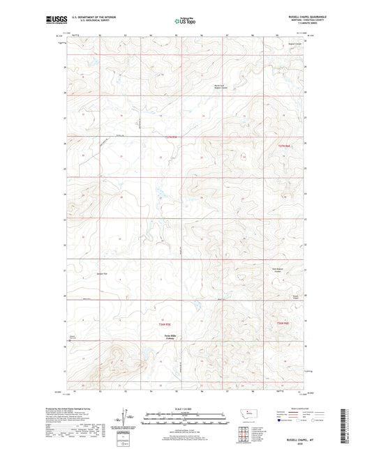 Russell Chapel Montana US Topo Map Image