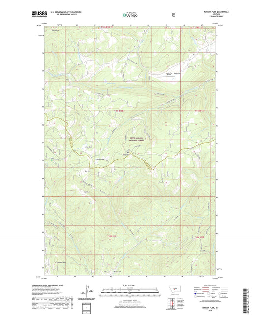 Russian Flat Montana US Topo Map Image