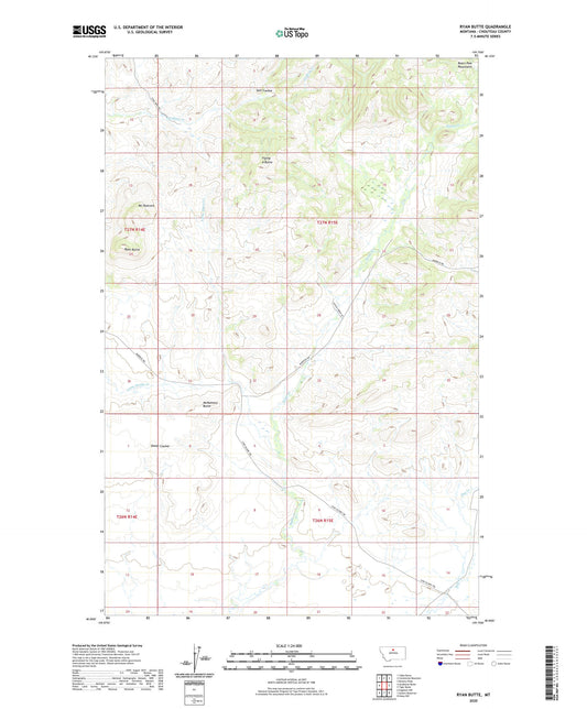 Ryan Butte Montana US Topo Map Image