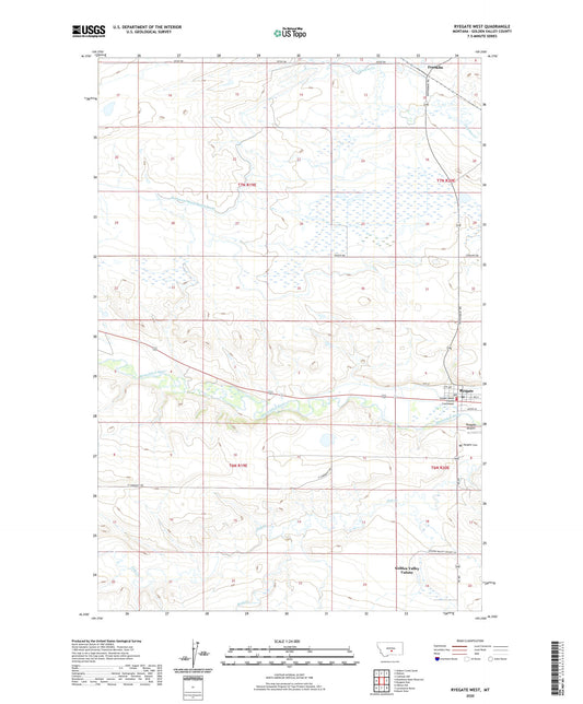 Ryegate West Montana US Topo Map Image