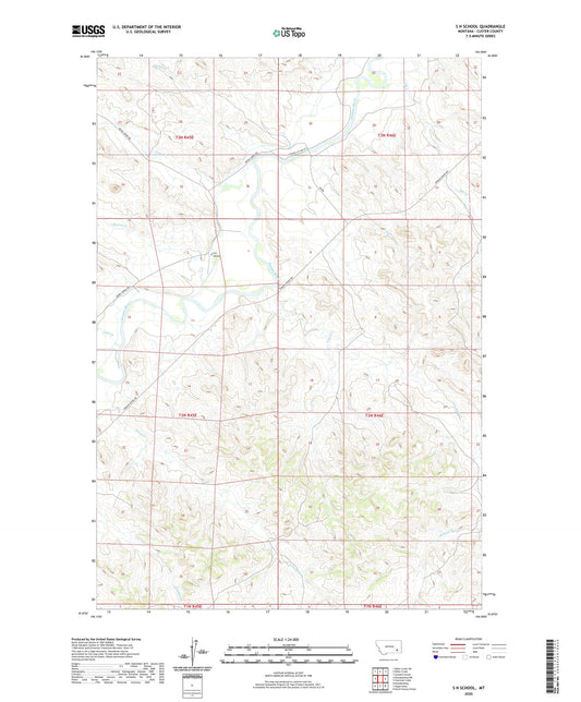 S H School Montana US Topo Map Image