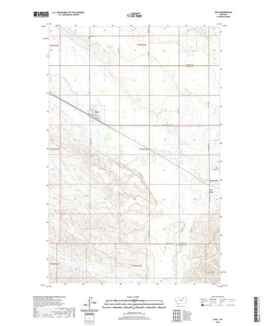 Saco Montana US Topo Map Image