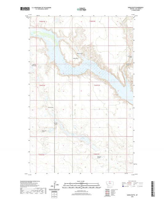 Saddle Butte Montana US Topo Map Image