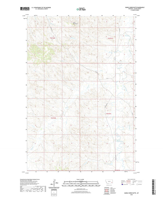 Saddle Horse Butte Montana US Topo Map Image