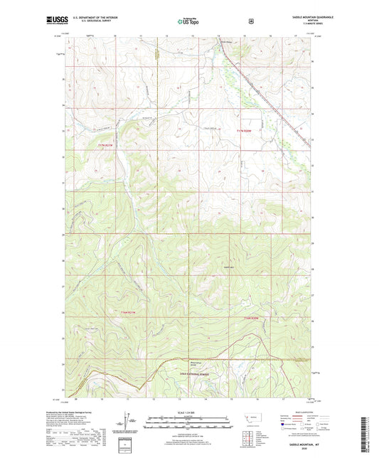 Saddle Mountain Montana US Topo Map Image