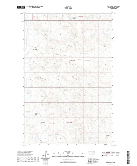 Sadie Coulee Montana US Topo Map Image