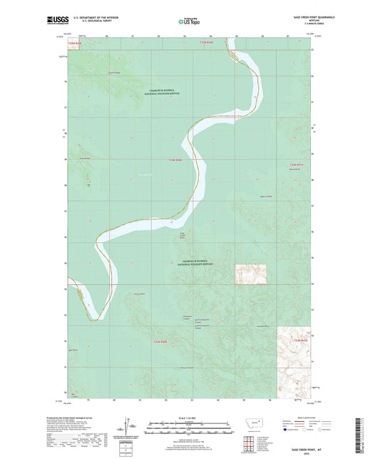 Sage Creek Point Montana US Topo Map Image