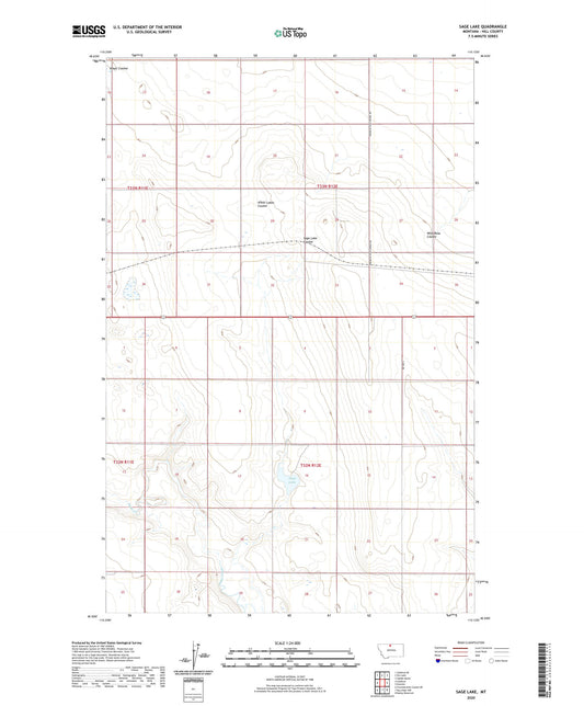 Sage Lake Montana US Topo Map Image