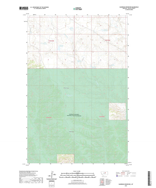 Sagebrush Reservoir Montana US Topo Map Image