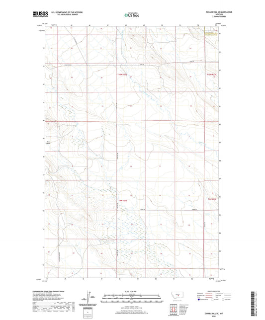 Sahara Hill SE Montana US Topo Map Image