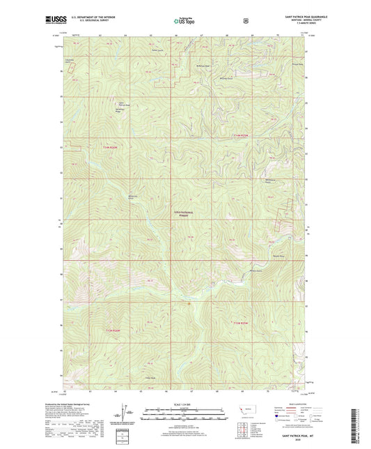 Saint Patrick Peak Montana US Topo Map Image