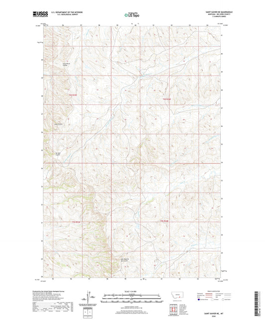Saint Xavier NE Montana US Topo Map Image