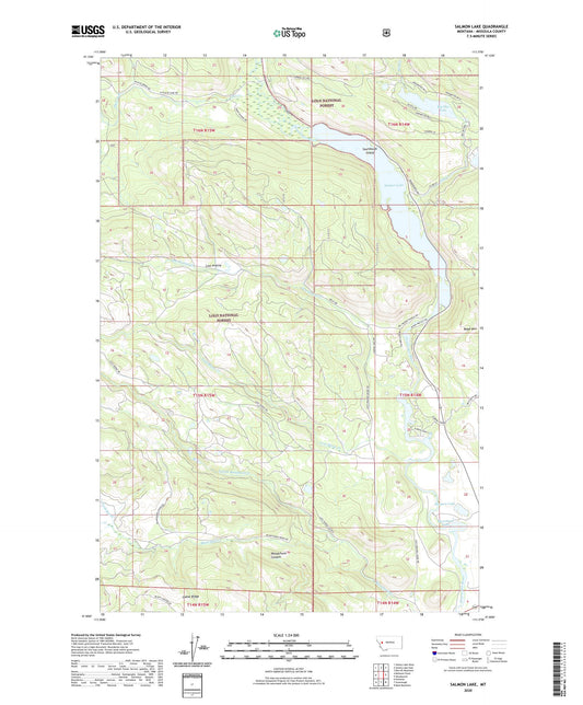 Salmon Lake Montana US Topo Map Image