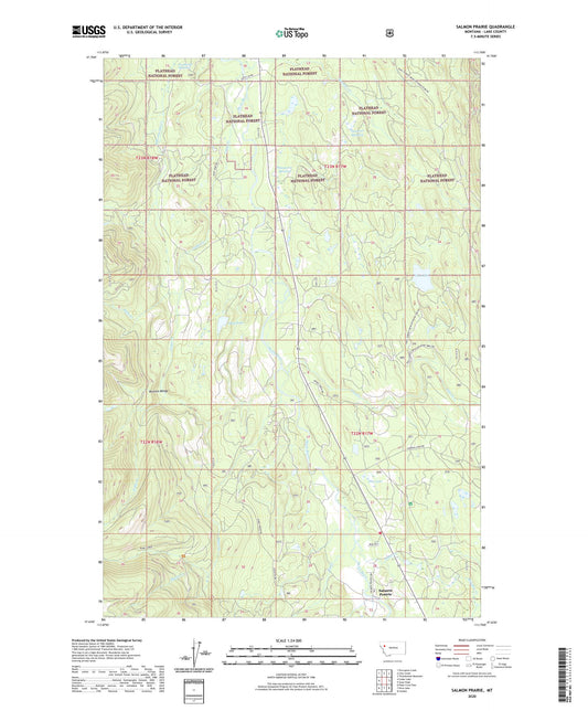 Salmon Prairie Montana US Topo Map Image