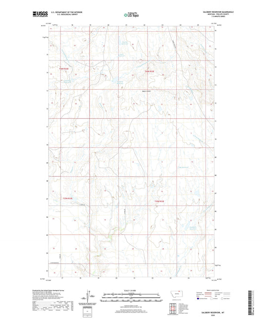 Salsbery Reservoir Montana US Topo Map Image