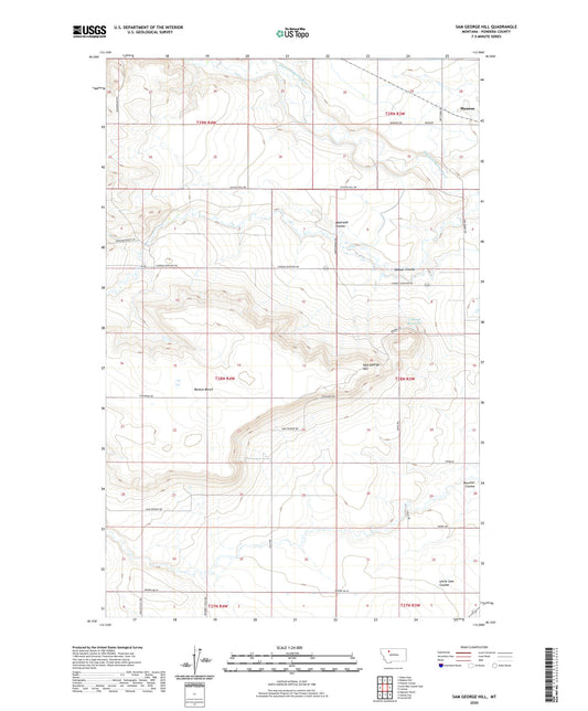 Sam George Hill Montana US Topo Map Image