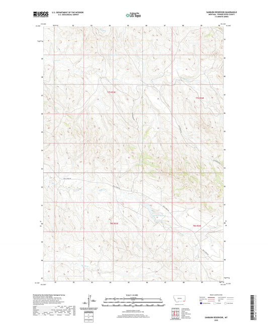 Sanburn Reservoir Montana US Topo Map Image