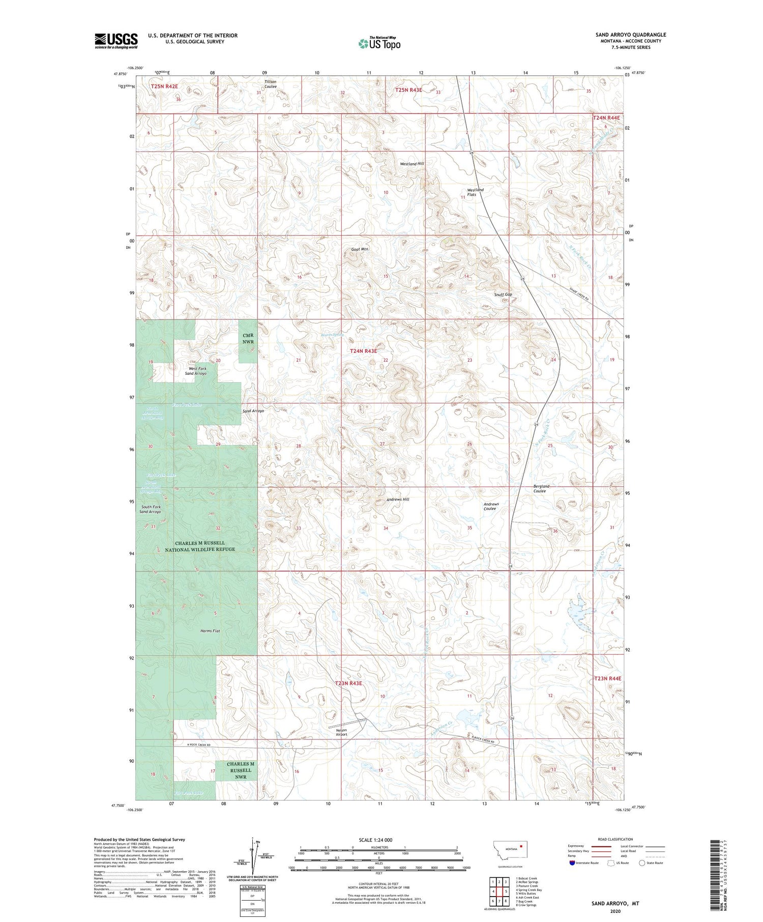 Sand Arroyo Montana US Topo Map Image