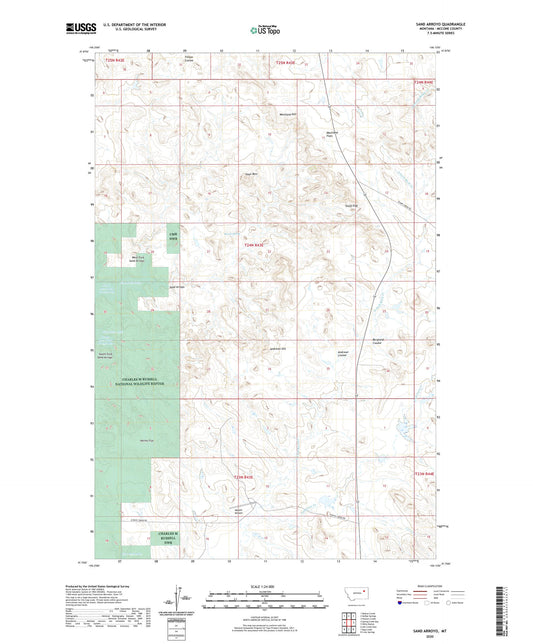Sand Arroyo Montana US Topo Map Image