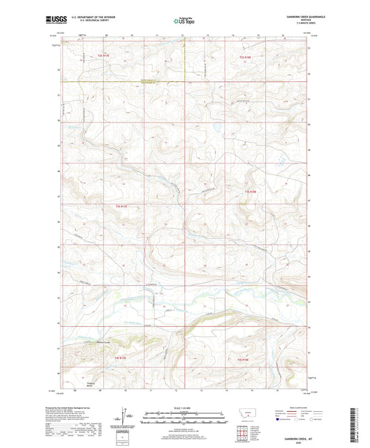 Sandborn Creek Montana US Topo Map Image