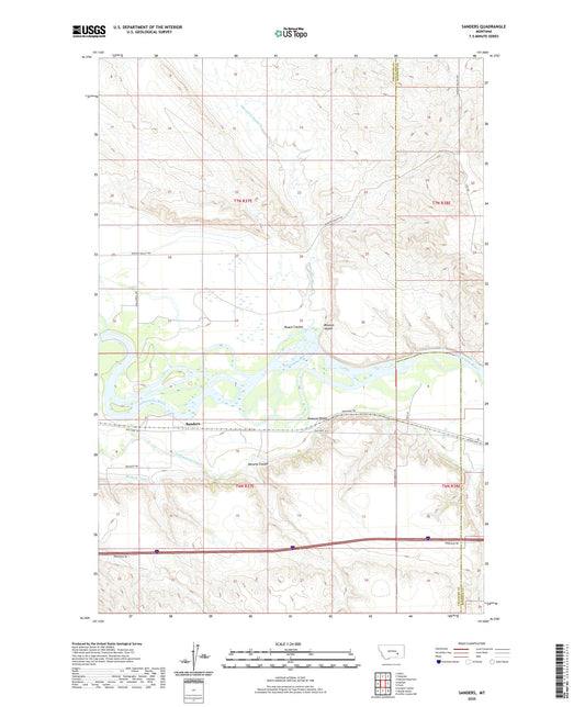 Sanders Montana US Topo Map Image