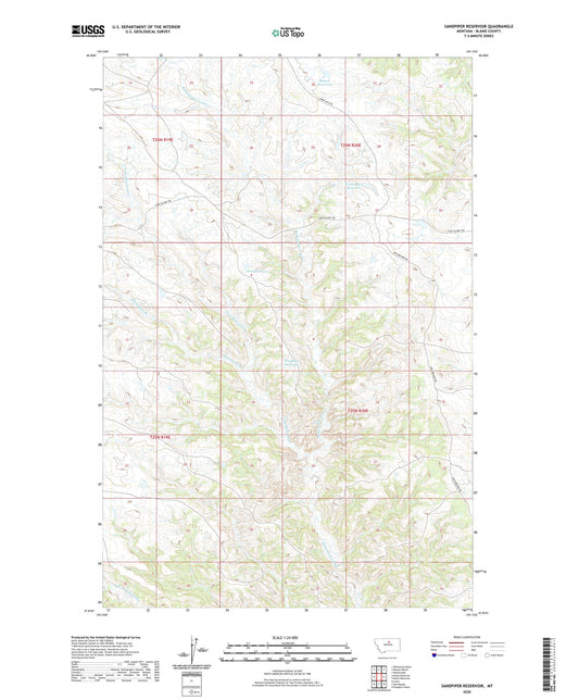 Sandpiper Reservoir Montana US Topo Map Image