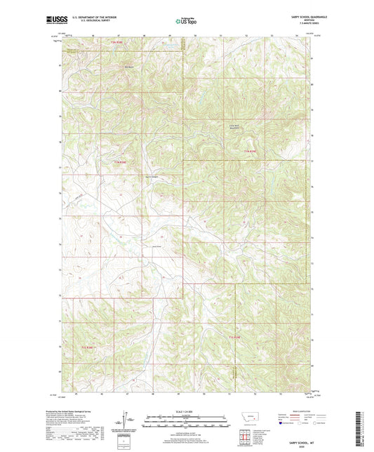 Sarpy School Montana US Topo Map Image