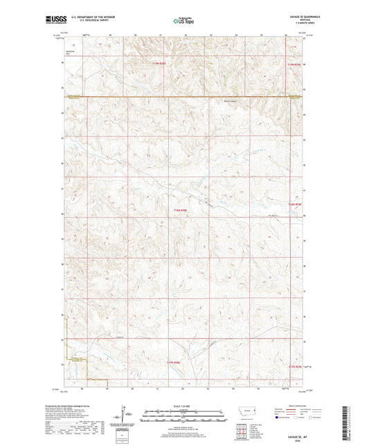 Savage SE Montana US Topo Map Image