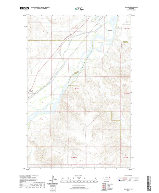 Savage SW Montana US Topo Map Image