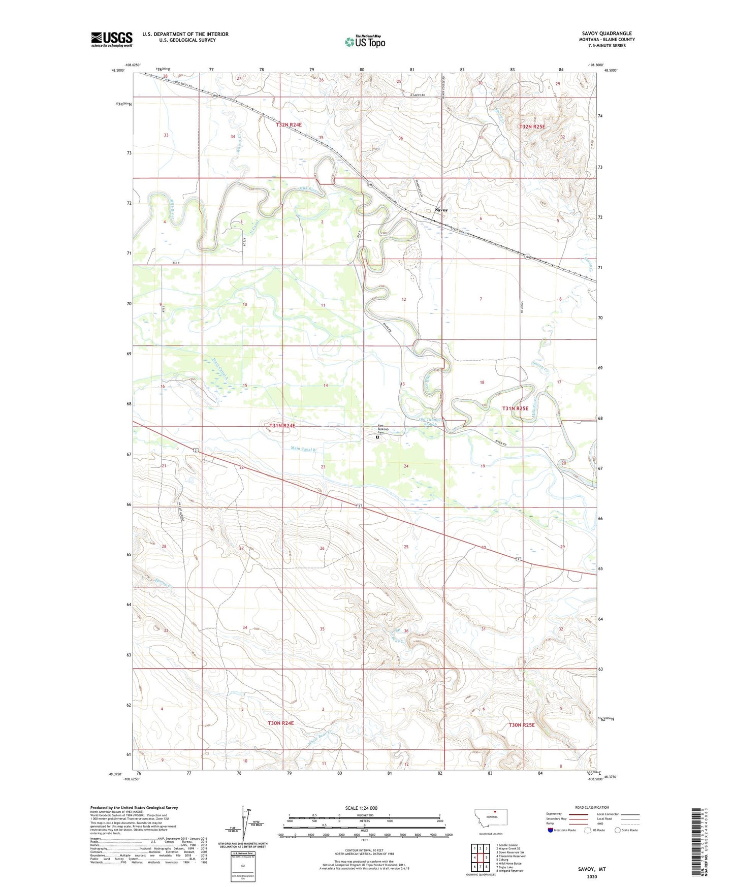 Savoy Montana US Topo Map Image