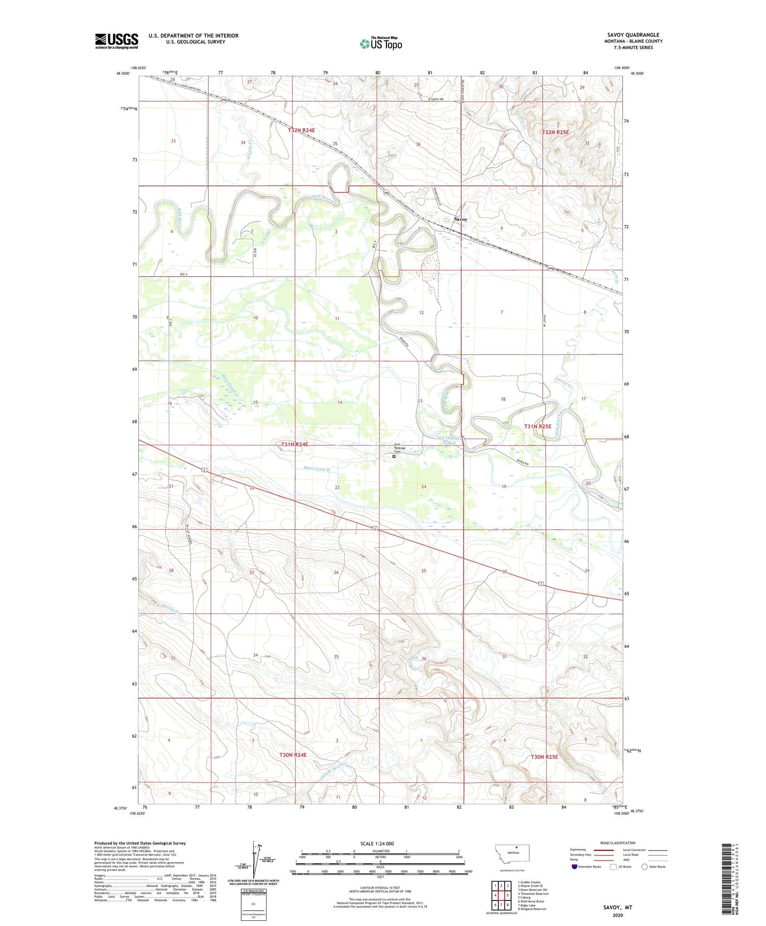 Savoy Montana US Topo Map Image