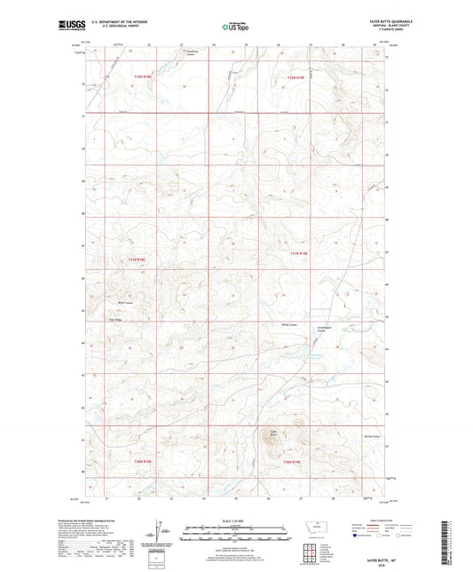 Sayer Butte Montana US Topo Map Image